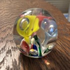 Vintage American Studio Art Glass Paperweight Colorful Trumpet Flowers