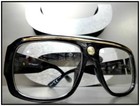 Mens Classic Retro Hip Hop Rapper Clear Lens Eye Glasses Large Thick Black Frame
