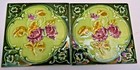 Antique English Tile Porcelain Majolica Art Nouveau Purple Flower Motif Rare  55