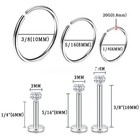 6pcs G23 Titanium Steel Body Piercing Lip Rings For Nose Ear Lip Septum 16g 20g