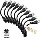 10 Pack Short Extension Cord  3-prong 8-inch Power Cable  16awg 13a  Indoor 
