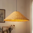  Hand Woven Rattan Hat Pendant Lighting Fixture  Large Weaving 60cmx20cm