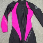 O   neill Women   s Full Wetsuit Size 8 Black Pink Front Zip Long Sleeve Made In Usa