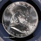 1956 50c Franklin Half Dollar Pcgs Ms 64 Fbl