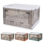 Collapsible Storage Box Containers Plastic Stackable Organizer W wheels Durable