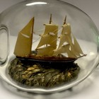 Vintage Ship In A Bottle Glass Bottle 4  X 7  Handmade Folk Art 