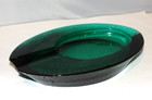 Heavy Glass Cigar Pipe Holder Green Textured Ash Tray Mcm Man Cave Retro Vintage