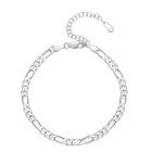 925 Sterling Silver 4mm Chain Bracelet Anklet Women Adjustable Gift
