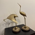 Brass Cranes  Egrets Birds Matching Pair Frederick Cooper Chicago 19    11  Tall