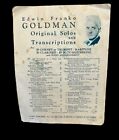 Vintage Edwin F  Goldman Miniature Concert Repertoire Cornet Trumpet Sheet Music