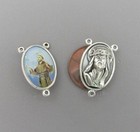 3 Pc Saint St  Francis Rosary Center Italy Rosaries Centerpiece E128 Silver