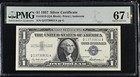 10 Sequential  1 1957 Silver Certificate Fr 1619 Pmg Superb Gem Unc 67 Epq