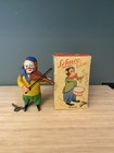 Schuco - Solisto - Clown Violin Clockwork Toy With Box Working - Germany 11cm