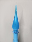 Vtg Empoli Turquoise Blue Cased Glass Fluted Genie Bottle Decanter 27 5   read 