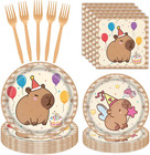 Kawaii Capybara Party Supplies Set For Kids And Baby Shower Includes Plates