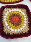 Vintage Handmade Granny Squares Crochet Afghan Sunflower Lot 48 Pieces  6    X 6   