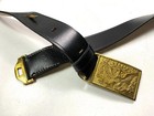 Civil War Us Union Nco Field Belt 44  Black Leather Eagle Buckle Militaria Gear