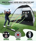 Golf Net For Hitting Practice  10 X 7ft Golf Training Net With Mat And Target