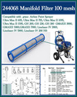 6-pack 244068 Manifold Filter  100 Mesh Compatible With Graco Airless Paint Spra