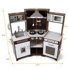 Wooden Kids Pretend Kitchen Play Set Children Cooking Toys Lights Sounds Gift