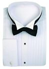 Men s Tuxedo Dress Shirt Wing Collar With Bow-tie Set French Cuff  Size 15 20