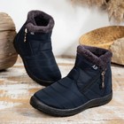 Women s Winter Snow Boots Mid Calf Warm Plush Lined Waterproof Zip Non Slip