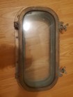 Vintage Brass Porthole Boat Window Rounded Corners  Rectangle  14 x7 