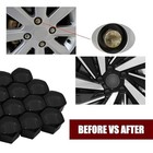 20 Pcs Lug Nut Covers  Hexagonal Nut Rust And Dust 20 Pcs  21 Mm Black