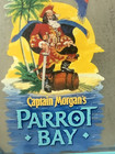Captain Morgan Parrot Bay Framed Bar Mirror Sign 25   x19   wood Blue Frame Man Cave