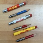 Vintage Coca-cola Bullet Pencil Lot Of 3 Yellow Red White Sharpened Lead 1960s