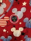 New Medium Scrubstar Disney Patriotic Mickey Print Red V-neck Scrub Top