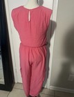 Women   s Pink Viscose Sleeveless Jumpsuit Elastic Waist Pockets Size L