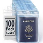 Clear Vertical Id Holders 4x6 Inch - 100 Pack  Soft Edge Zipperless Name Badge C