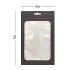 4x7in Black Matte Foil Mylar Flat Zip Seal Bag W  Desiccant   Window   Euro Slot