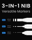 3pc White Jumbo Acrylic Paint Markers 15mm Wide Tip