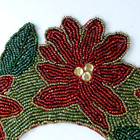 Food Network Beaded Wreath Placemat 15  Round Holiday Floral Table Decor Christm