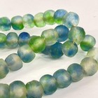 Krobo Recycled Powder Glass Translucent Blue Green Trade Beads