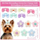 Lloussak 24pcs Cute Flower Dog Hair Bows  Soft Acrylic Pet Accessories For Shih