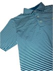 Masters Kids Performance Golf Polo Shirt - Blue Striped - Size Small