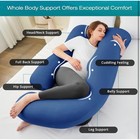 Sasttie Pregnancy Pillow Full Body Maternity Pillow For Sleeping U Shape Blue