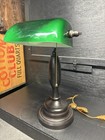 Vintage Style Bankers desk Lamp With A Green Glass Lamp Shade Mid Century
