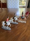 3 Vintage Painted Lead Military Toy Soldiers On Horse Riders Metal Calvary