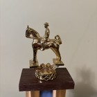 Vintage Trophy Horse Competition Wood Base Equestrian posse Show Novelty 1965