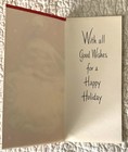 Unused Christmas Santa Face Snow Long Beard Paper Vintage Greeting Card 1950s
