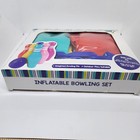 Inflatable Bowling Set 7 Pc Weighted Pins Ball Indoor Outdoor Kids Party Game   
