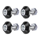 4pcs Motorcycle License Plate Bolts  Aluminum Alloy Car Tag License Plate Black