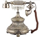 Bronze Retro Vintage Antique Style Rotary Dial Button Desk Telephone Phone