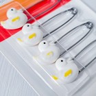      Vintage 1991 Gerber Sculptured Diaper Pins Duck Head 4 Pack Usa