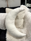 Baby Nursery Large Handmade Cream Sherpa Moon Shaped Pillow New
