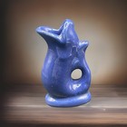Vintage Ceramic Blue Fish Toothpick Holder Air Planter Mini Cottage Coastal Guc